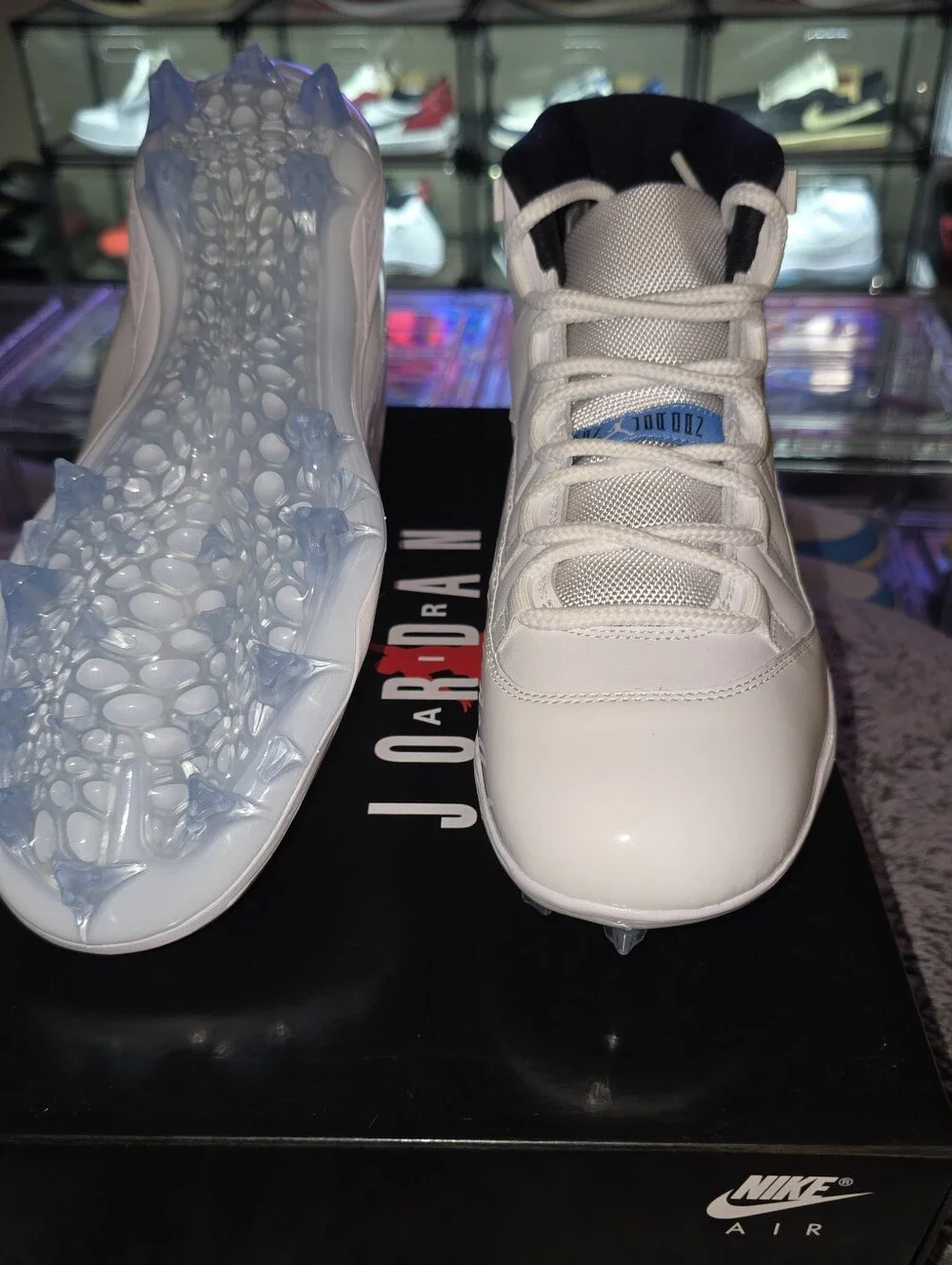 JORDAN 11 MID TD Football Cleats White-Legend Blue / Men's Size 9.5 HM 7324-104